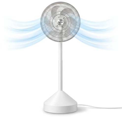 Don Feliz, Ventilador de Pie Plegable, 70W, 3 Alturas Ajustables (580mm-1000mm), con Luz Ambiental Colorida, Mando a Distancia, 6 Aspas, Fácil Almacenamiento