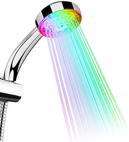 TankerStreet LED-Duschkopf, beleuchtet, 7 Farben, automatischer Handgriff, Handbrause, Hahn, Erkennung, sicher, schön und praktisch, Düse für Badezimmer, Dekoration, 26,3 x 9,2 x 6,5 cm