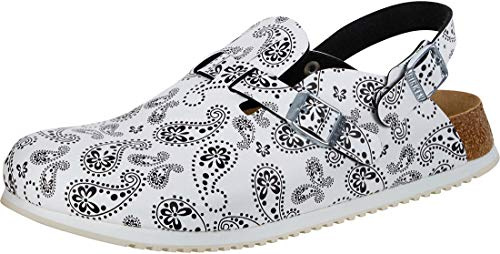 BIRKENSTOCK Damen Clogs Kay SL Birko-Flor schmal 43 EU Schmal schwarz Weiß