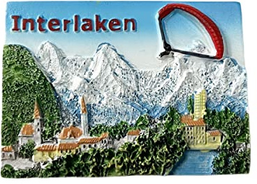 Interlaken Switzerland 3D Fridge Magnet Souvenir Gift,Resin Handmade Interlaken Refrigerator Magnet Home & Kitchen Decoration Collection