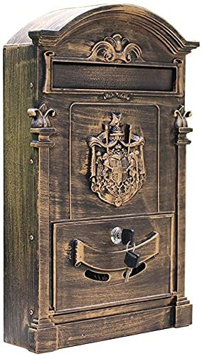 boite aux lettres normalisée Boîte Aux Lettres Rétro Européenne, Boîte Aux Lettres Verrouillable De Grande Capacité Fixée Au Mur, Boîte Aux Lettres Extérieure Résistante Aux Intempéries En Métal, Faci