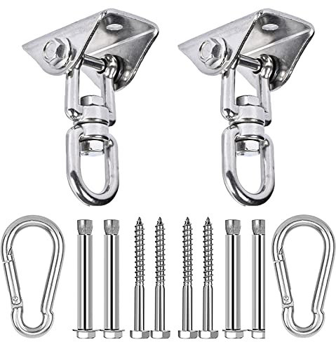 360 ° drehbare Schaukelaufhänger für 725.7 kg schwere Beanspruchung aus 304 Edelstahl, Schaukelhaken-Set, Trapez, Boxsandsack-Hebeseil und Spielplatz-Federungsgeräte