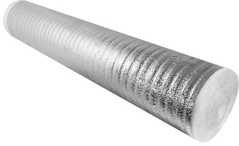 PILBELLES Aislante Térmico Acústico de Aluminio y Espuma Impermeable por metros | 60 cm x 1 m | Ventanas, Radiadores, Cajón Persianas, Puertas, Camper, Buhardilla, Uso Industrial, Viviendas