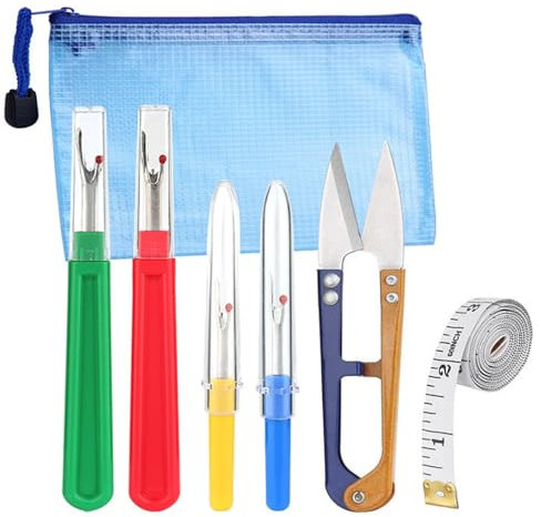 6 Stück Nahttrenner,Saumtrenner Seam Ripper Set mit Schutzkappe,Groß/Klein Nähen Nahtauftrenner Kommt mit Trimmschere für Nähte