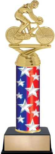 Crown Awards Customizable 9.75 Cycling Female Bikes Pennant Star Trophy Award, Engrave Now