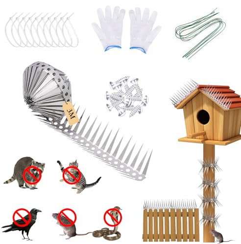 Tiusixsy Tuyau de Descente Protection Contre Les Martres, Bande Anti Fouine, Ceinture Anti Chats pour Arbre et Gouttière Piege a Fouine, Ratons Laveurs et Chats pour Toit, Gouttière et la Maison (3M)