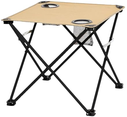 Bsbkoj Tavolo da campeggio pieghevole, leggero e pieghevole, con 2 portabevande | Tavolo compatto da campeggio per escursioni, picnic, giardino, terrazza, balcone