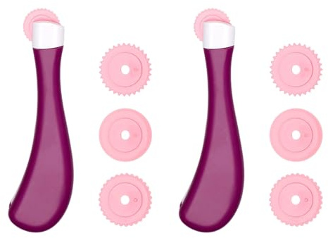 Qsvbeeqj Rueda de rodillo profesional para colchas de 2 piezas con puntada de punta intercambiable herramienta de marcado para coser accesorios de punto artesanal