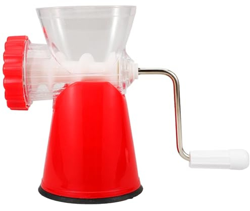 TOBBOMEY Picadora Manual De Carne Multifuncional, Trituradora De Carne Pequeña, Plástico y Metal, Placas De Corte Fina y Gruesa, Para Uso Doméstico y Elaboración De Embutidos Cocina