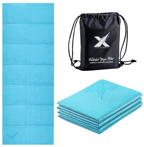 XN8 Sports Foldable Yoga Mat – Non-Slip, Eco-Friendly, Lightweight, Portable with Carrying Strap, Perfect for Home, Gym, and Travel Workouts, 72 Length