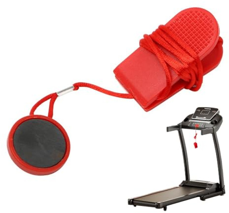 CATZUM Lot de 2 clés de sécurité magnétiques universelles pour Tapis de Course avec clé Ronde d'arrêt d'urgence (Rouge)