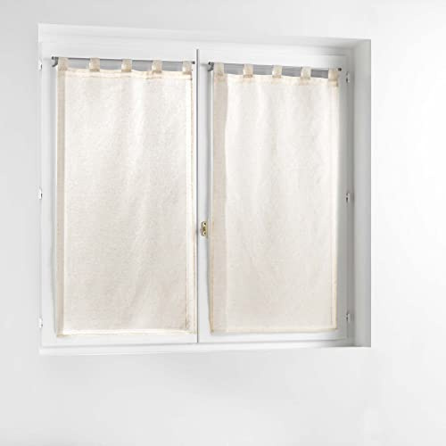 douceur d'intérieur, Coppia di tende con passanti (2 x 60 x 90 cm) Norine, effetto lino intrecciato