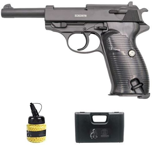 Galaxy G21N (a molla) | Pistola Airsoft Tipo P38 Calibro 6 mm + valigetta + munizioni PVC (Potenza: 0,29 joule)