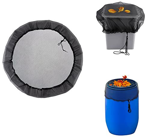 QOXEZY 5 pezzi di copertura in rete per barili da pioggia, rete di testa ad acqua, coperchio di protezione regolabile da 60 cm, per casa, giardino, esterni, per la pioggia, 5 pezzi