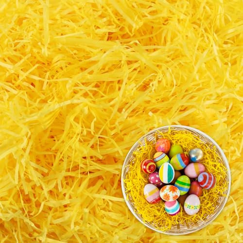 Erba di Pasqua, Hillylolly 200g Carta Tagliuzzata per Regali, Carta Velina Tagliuzzata, Riempimento Scatole Regalo, Paglia Carta per Bomboniere, Carta Rafia Tagliuzzata, per Cesti Pasquali