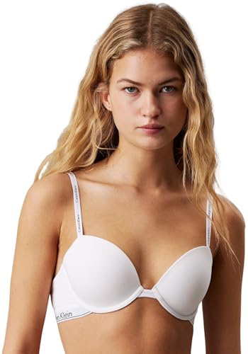 Calvin Klein Donna Reggiseno a Mezza Coppa Lightly Lined Elasticizzato, Bianco (White), 3E