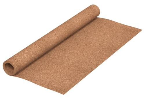 vidaXL Cork Roll 100x800 cm - Durable Floor Insulation and Sound-Dampening Wall Covering, Easy Maintenance, 5mm Thick, Brown