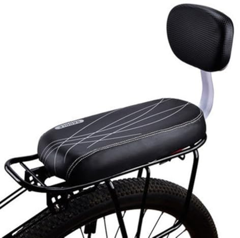 Zoegneer Rear Seat with Backrest Cushion, Armrest Footrest Set with Handle and Pedals, Kids Saddle Carrier for Mountain Bikes, Bikes (Saddle)