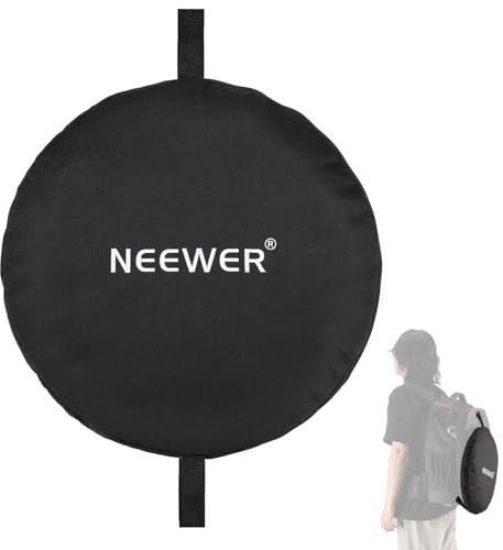 NEEWER 17/43 cm bärväska för ljusreflektor, hopfällbar förvaringsväska för reflektordiffusor med 2 handtag för reflektorer upp till 110 cm, slitstark nylonväska för utomhusfotografering NB-06