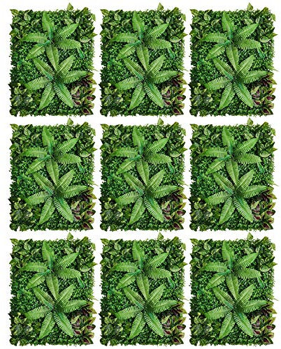 Konstgjord väggblomma Bakgrund, Blommapanel, 6 STK 23,62'' X 15,74'' Gräsväggpaneler Konstgjorda växter Buxbom Topiary Häckväxt Gräs Bakgrund Väggdekor Bakgård Trädgård Gröna Väggar(9pcs 40*60cm (Dens