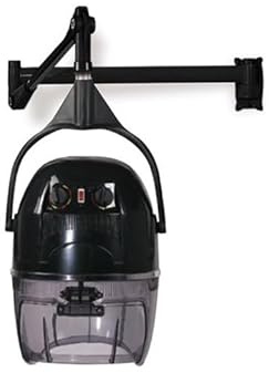 Secador de Casco de Peluquería de Pared, 2 Velocidades, Negro, 230 V, 1000 W