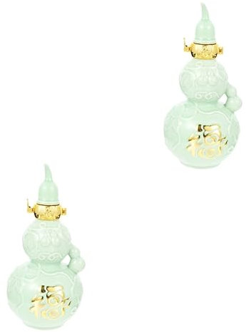 Cabilock 2 Piezas botella de calabaza botella de almacenamiento de vino en casa contenedor sellado matraz water bottle garrafa hulu jarra de licor de cerámica jarra de vino para el hogar