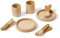 Flexa Kinderküche Zubehör aus Holz - Besteck & Tassen | Küchenzubehör Kinder | | Spielküche Zubehör | Küchen Spielzeug für Rollenspiele Mädchen & Jungen ab 2 Jahren (Farbe: Mustard)