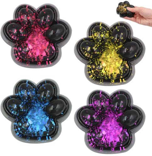 DHINCHANSAIB Jouet antistress en silicone pour chat, lot de 4, antistress, antistress, kawaii, pour enfants et