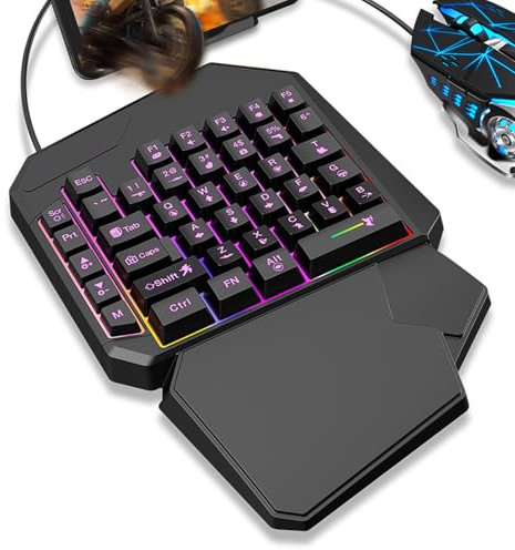 Una Tastiera Gioco A Mano - Pad Meccanico RGB, Controller Portatile | Tastiera Ergonomica Programmabile Per I Giocatori PC Con Gioco Mobile Supporta Il Layout Compatto Per Gli Utenti
