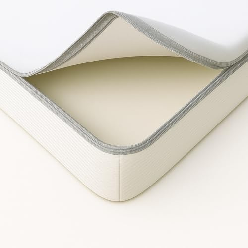 Matratzenersatzbezug 90x200 cm für Matratzen von 14 bis 19cm Höhe - bis 40 °C waschbar - Antirutsch - 4 seitiger Reißverschluss