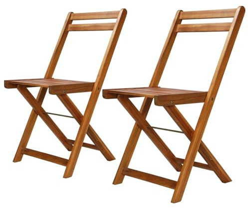 Rantry Sedie da Bistr¨° per Esterni 2 pz in Legno Massello di Acacia in Legno Confortevole