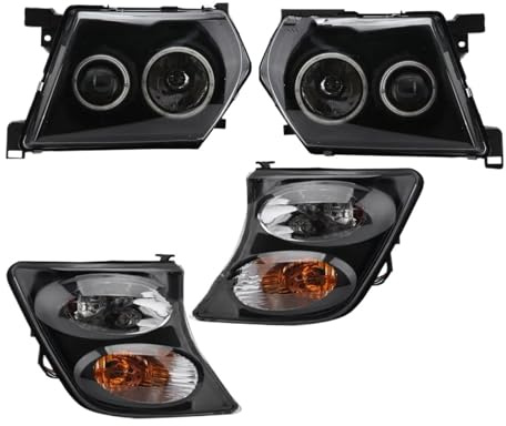 RWRPQEDEXM Gruppo Fari per Patrol Y61 Y60 1997-2000 2001 2002 2003 2004 Paraurti Anteriore Auto Faro Anteriore Luce D'angolo Faro Anteriore Luce D'angolo Faro Anteriore(1 Set Black)