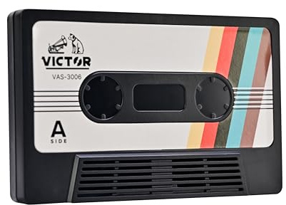 VICTOR Cassette Bluetooth Speaker with TWS Pairing, FM Radio, Aux Input, Dual Speaker Mode, USB-C Rechargeable, Portable Retro Music Player