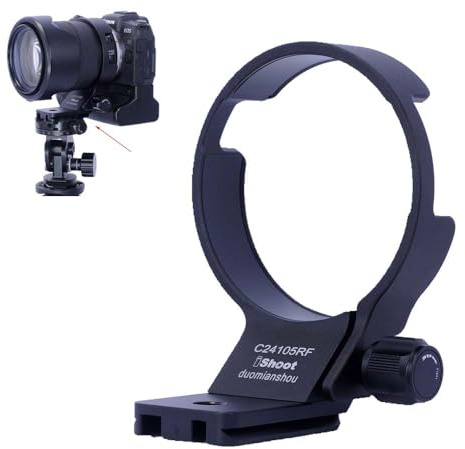 Supporto per collare per obiettivo con anello di montaggio per treppiede compatibile con Canon RF 24-105 mm F4L è USM, staffa per supporto obiettivo inferiore è Arca-Swiss Fit Piastra a sgancio rapido