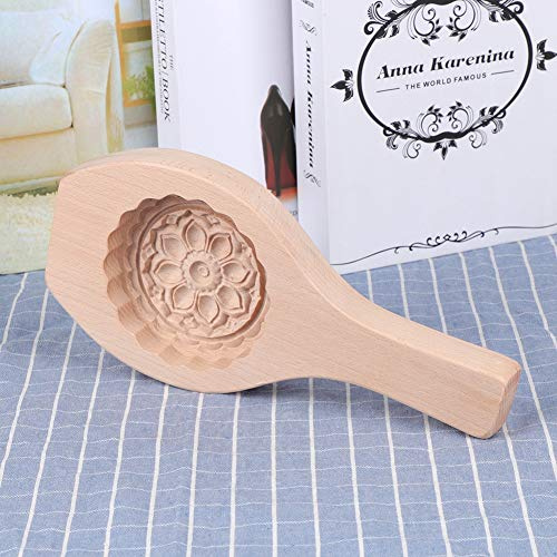 Aramox Molde para Tartas, Molde de Madera para Tartas de Luna con Estampado de Flores, Perfecto para Hornear DIY en Familia, 24,8 X 11,5 X 2,3 Cm (No 06)