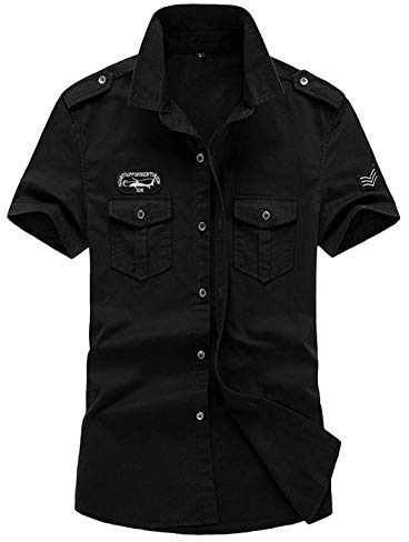 Gihuo Chemise tactique militaire à manches courtes pour homme pour pêche et extérieur