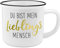 GRUSS & CO Becher Motiv Mensch | New Bone China Porzellan, Emaille-Optik, 35 cl | Geschenk Freundschaft | 45772, Grauweiß