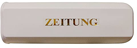 Caja para periódicos de plástico de alta calidad con pestañas de fijación (beige)