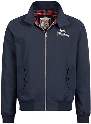 Lonsdale Herren Classic Allwetterjacke, Navy/Silver, M