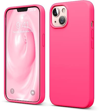 elago Liquid Silicone Case Kompatibel mit iPhone 13 Hülle (6,1), Hochwertiges Silikon, Rundumschutz Handyhülle : 3-Layer Struktur Schutzhülle, Kratzfestes Weiches Mikrofaserfutter (Leuchtende Rosa)