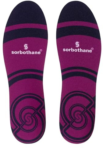 Sorbothane Cush N Step Insoles - Arch Support, Plantar Fasciitis, 10 UK