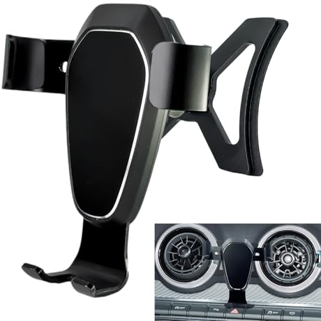 MICMXMO Supporto per telefono da auto per Audi Q2 SQ2 2017-2024, supporto per auto per prese d'aria per auto, accessori girevoli, supporto per smartphone per iPhone 17, 16, 15, 14, 13, 12, nero