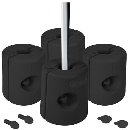 Dönges Lot de 4 pieds de tonnelle noirs – Poids remplissables pour un maintien sûr – Plastique robuste I Résistant aux intempéries – Idéal pour les tentes, les pavillons et les événements en plein air