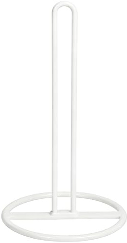 Paper Towel Holder Countertop, OBODING, Kitchen Paper Towel Stand Holder for Kitchen Organization and Storage, Paper Towel Holders for Standard and Large Size Rolls (White)