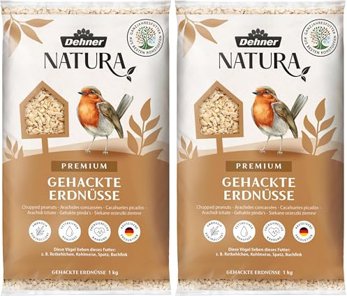 Dehner Natura Premium Nourriture pour Oiseaux Sauvages, arachides concassées, 1 kg (Lot de 2)