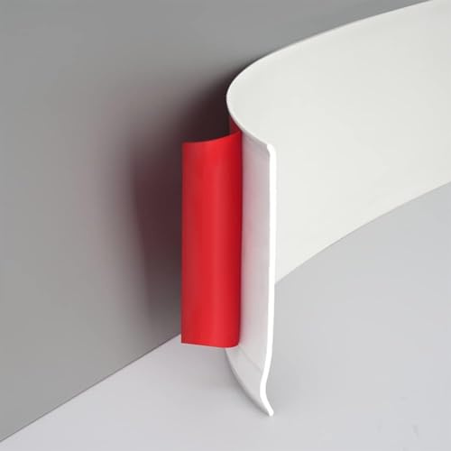 Zócalo flexible y autoadhesivo de acabado de PVC zócalo de pared flexible para pared suelo, 6 cm de ancho, 6 metros, color blanco