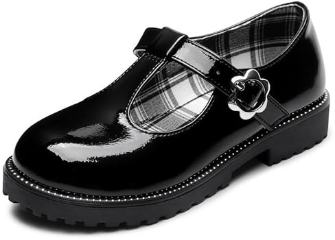 FUPPIA Girl Dress Shoes Girl Mary Jane Shoes School Uniform Party Casual Soft Walking for Little Big Kids Black 1