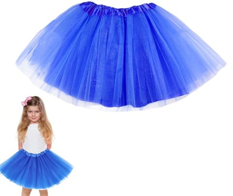 OIXYEY Tüllrock Blau Damen, Blauer Tüllrock Damen Mit Innenfutter, Weicher Mehrschichtiger Tutu Rock, Tanzrock für Karneval Kostüm, Ballett, Tanzparty, Halloween und Mädchen Spielkleidung