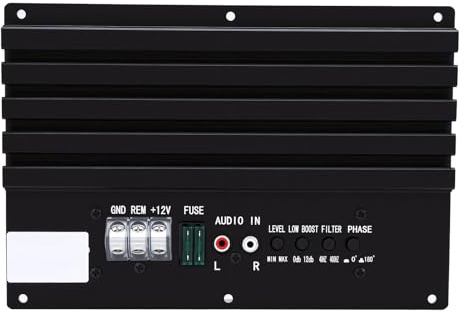 Generic Bilförstärkarkort, 800 W Högeffekts Aluminiumlegering Basförstärkare med Förbättrad Kylfläns, Bilmonoförstärkare för 8 Till 12 Tums Subwoofer, Bilförstärkare med Dubbla Kanaler
