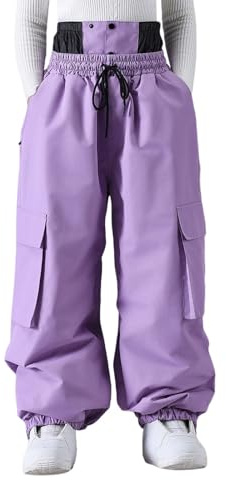 Generico Pantaloni Da Sci E Snowboard Baggy Unisex Uomo Donna Multitasche Impermeabili Antivento Traspiranti E Caldi Per Inverno